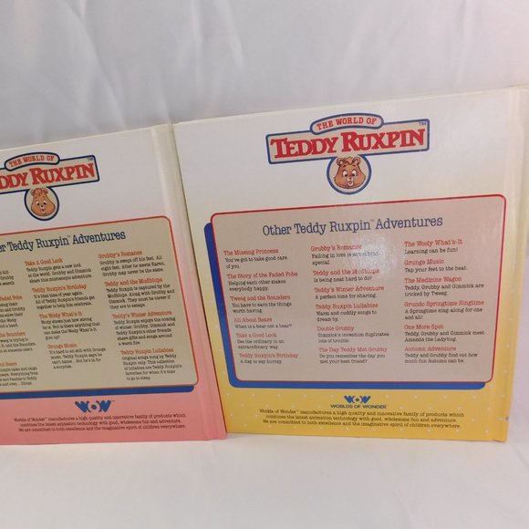 Vintage The World of Teddy Ruxpin Books Lot of 2 Double Grubby and Faded Fobs - Picture 2 of 5